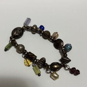 Vintage Stone Charm Bracelet